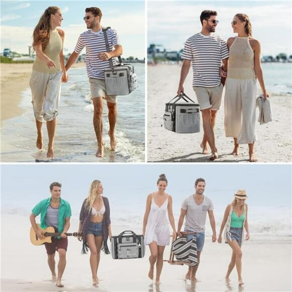 Large Soft Cooler Bag 30 Can Insulated Leakproof Beach Camping Travel Tote - Picture 6 of 7